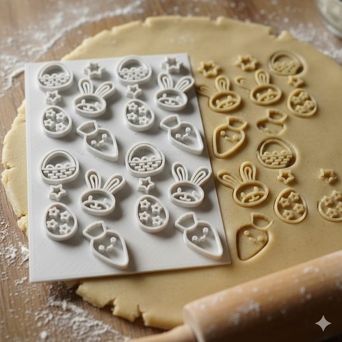 Emporte-piece paques artisanat - moule multi-motifs lapin et carotte