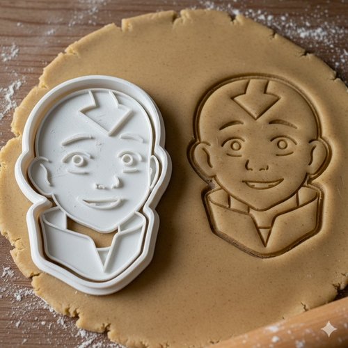 Emporte-piece avatar aang - moule biscuit patisserie 8 cm