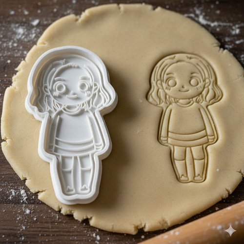 Emporte-piece artisanal personnage fille 8 cm pour biscuits