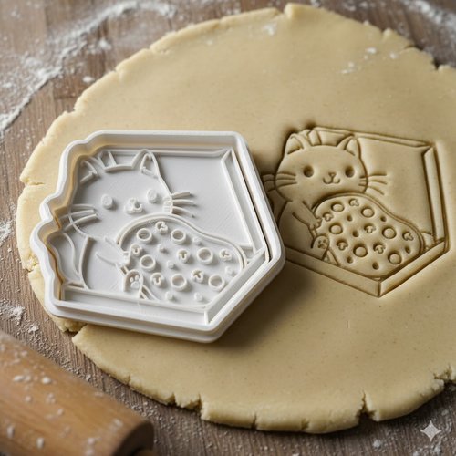 Emporte-piece chat et pizza 8 cm - moule a biscuit artisanal