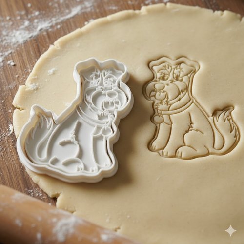 Emporte-pièce chien artisanal - moule à biscuit et pâte sablée 8 cm