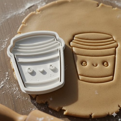 Emporte-piece biscuit cafe kawaii 8cm - moule patisserie artisanal