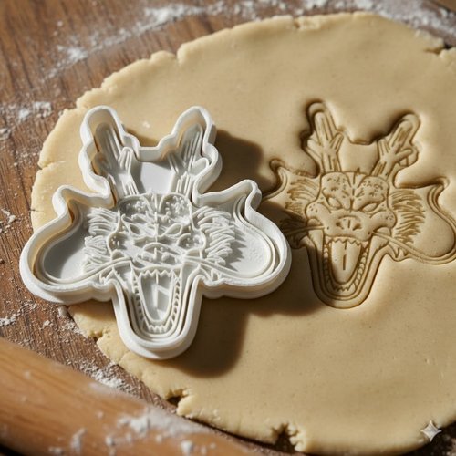 Emporte-piece dragon shenron 8 cm - moule a biscuit artisanal