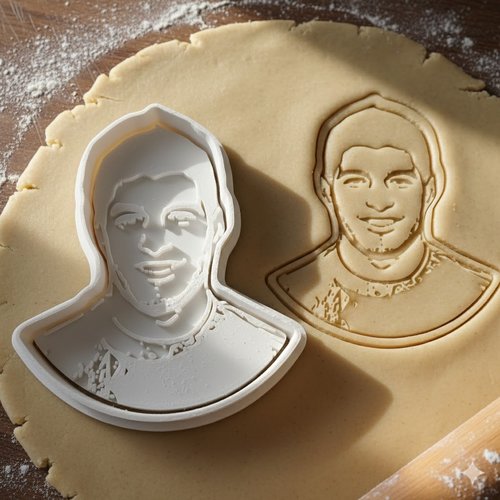 Emporte-pièce portrait homme - moule à biscuit artisanal 8 cm
