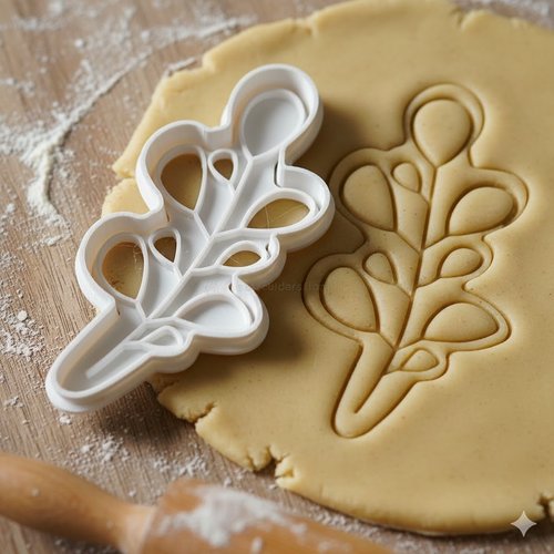 Emporte-piece feuillage artisanal 8 cm - moule biscuit pâtisserie