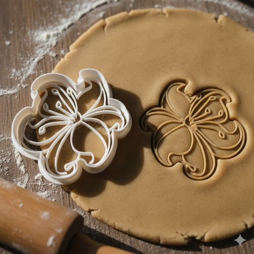 Emporte-piece fleur artisanale 8 cm pour biscuits et patisserie