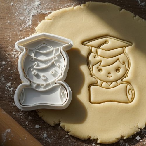 Emporte-piece graduation petit diplome - moule biscuits 8 cm