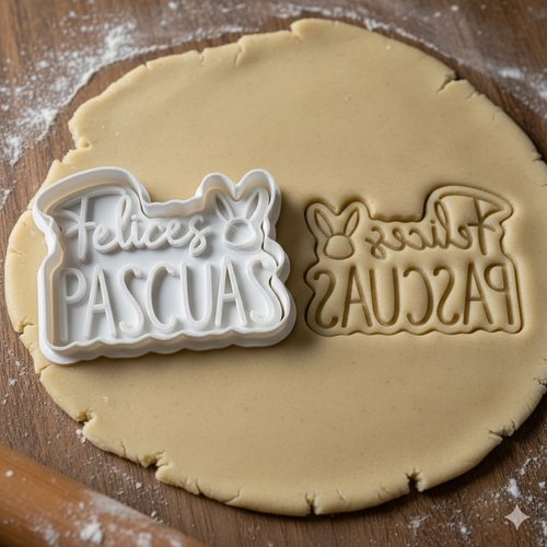 Emporte-pièce felices pascuas 8cm - moule à biscuits pâques