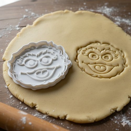 Emporte-piece monstre vert pour biscuits et pate a sucre - 8 cm