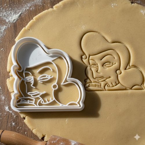 Emporte-piece femme vintage 8 cm - moule biscuit artisanal