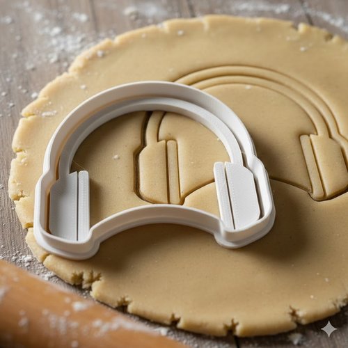 Emporte-pièce casque audio 8 cm - moule biscuit musique artisanal