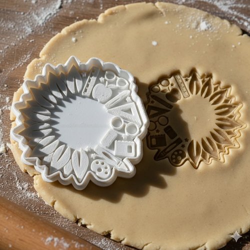 Emporte-piece scolaire tournesol 8cm - moule sablés artisanaux