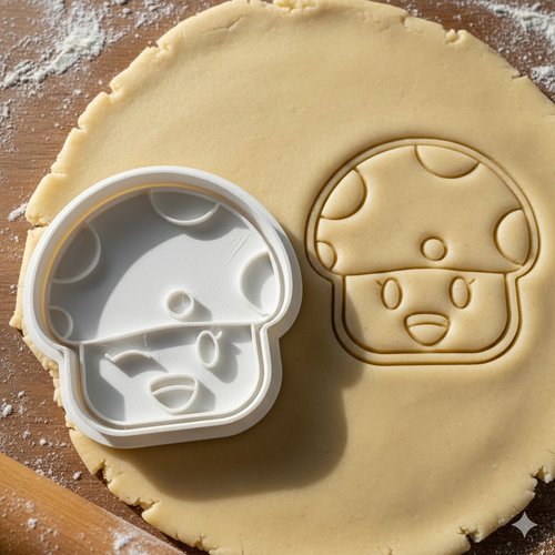 Emporte-piece champignon kawaii 8 cm - moule a biscuits artisanal