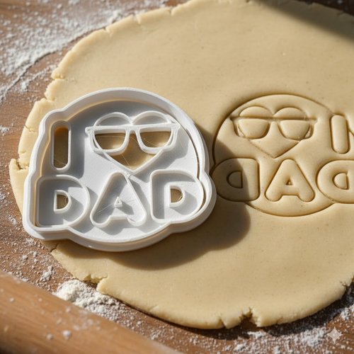 Emporte-piece i love dad avec lunettes 8 cm - cadeau fete des peres