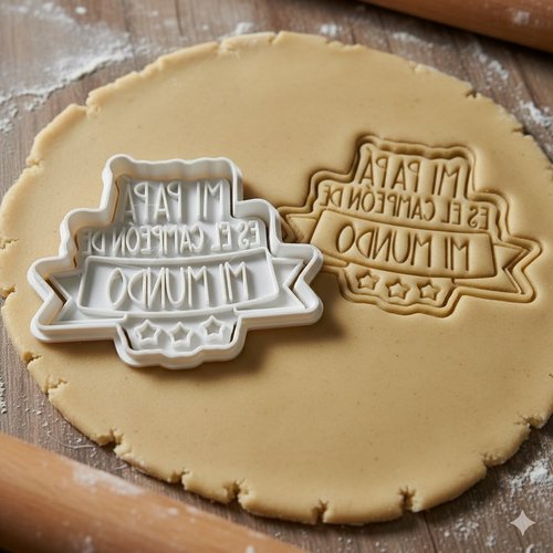 Emporte-pièce fête des pères mi papa es el campeon de mi mundo 8cm