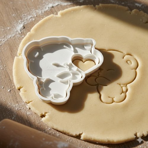 Emporte-piece ours coeur 8cm - moule biscuits pâte sablée