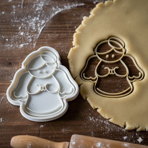 Emporte-pièce ange artisanal 8 cm - moule à biscuits sablés