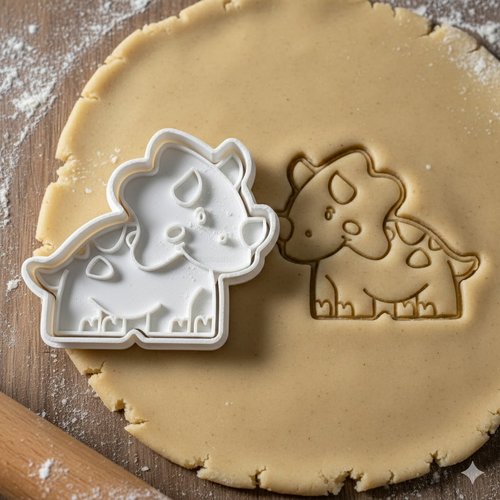 Emporte-piece dinosaure triceratops 8 cm pour biscuits et patisserie