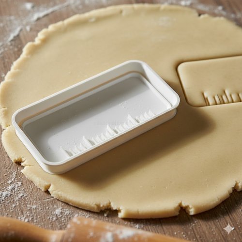 Emporte-piece rectangle 8 cm artisanal - moule a biscuits noir