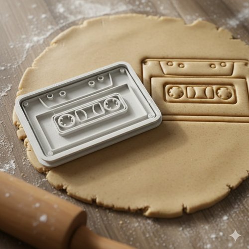 Emporte-piece cassette retro 8 cm - moule biscuit vintage