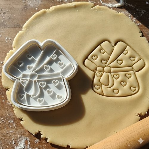 Emporte-piece peignoir de bain a cœurs 8 cm - moule patisserie