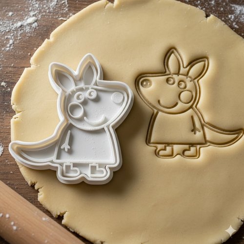 Emporte-piece peppa kangourou 8 cm - moule biscuit artisanal