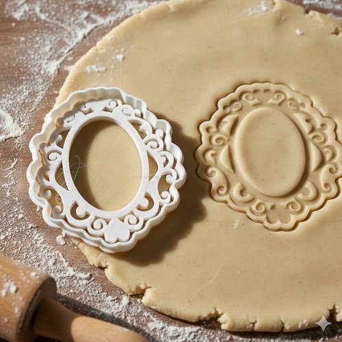 Emporte-piece artisanal baroque 8 cm pour biscuits et patisserie