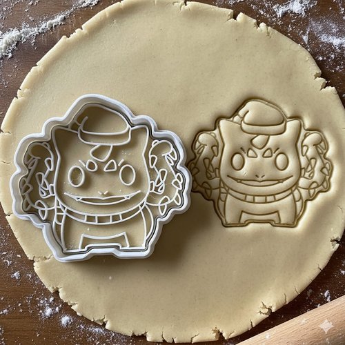 Emporte-piece bulbizare noel - moule a biscuit pokemon 8 cm