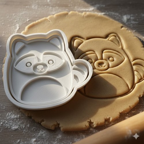 Emporte-piece raton laveur 8 cm - moule biscuit artisanal