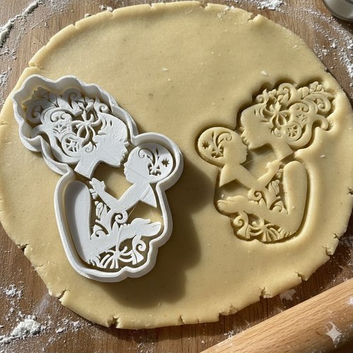 Emporte-piece maman et bebe 8 cm - moule biscuit artisanal