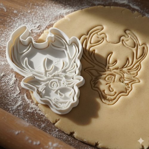 Emporte-piece cerf de noel pour biscuits et sablés - 8 cm