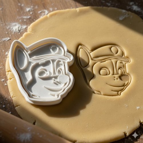 Emporte-piece patrouilleur chien - moule a biscuit artisanal 8 cm