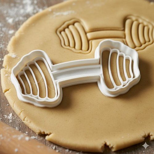 Emporte-piece haltère pour biscuits - moule pâtisserie sport 8 cm