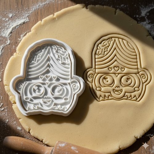 Emporte-piece artisanal visage personnage 8 cm noir