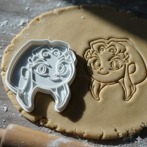 Emporte-piece artisanal manga anime 8 cm - moule a biscuits noir