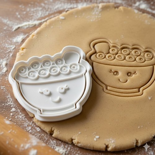 Emporte-piece bol de cereales rigolo - moule biscuits 8 cm