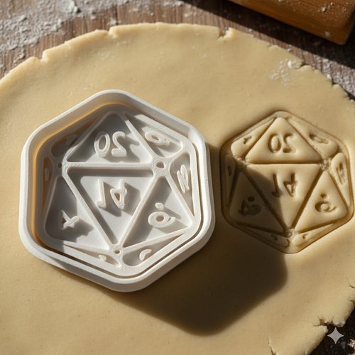 Emporte-piece de 20 des donjons et dragons 8 cm - pâtisserie geek