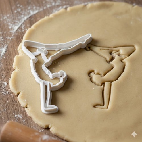 Emporte-pièce danseuse breakdance 8cm - moule à biscuit artisanal noir