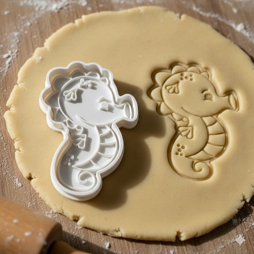Emporte-pièce hippocampe 8 cm - moule biscuit pâte sablée et décoration