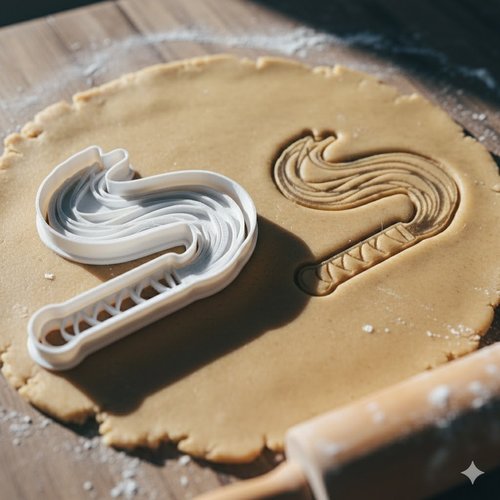 Emporte-piece canne de noel 8 cm - moule biscuit artisanal noir