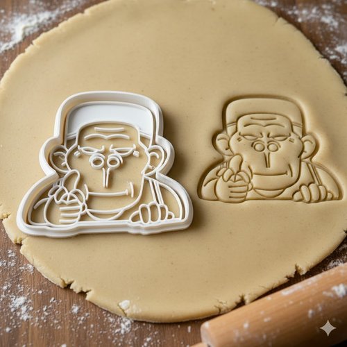 Emporte-piece singe artiste - moule a biscuit 8 cm