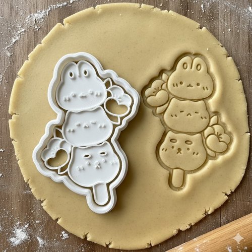 Emporte-piece chat et lapin dango - moule a biscuit artisanal 8 cm