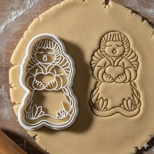 Emporte-piece ange chanteur 8 cm - moule biscuit artisanal