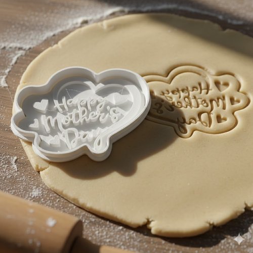 Emporte-piece fete des meres happy mother's day - moule biscuit 8 cm