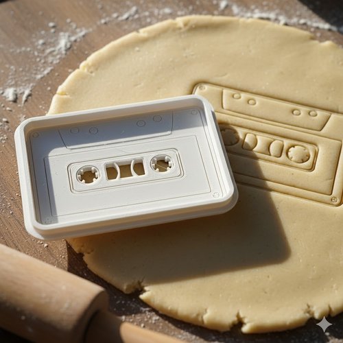 Emporte-pièce cassette audio - moule biscuit rétro 8 cm