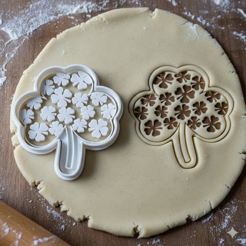 Emporte-pièce trèfle à motifs 8cm - moule biscuits saint-patrick