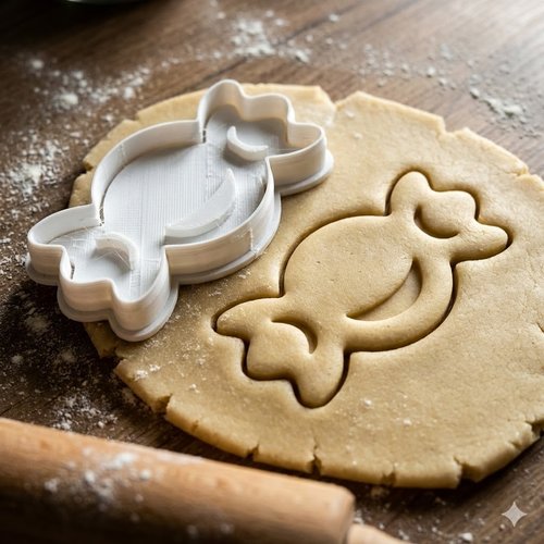 Emporte-piece bonbon 8 cm - moule patisserie artisanal noir