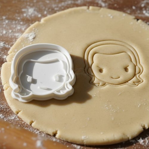 Emporte-piece de patisserie artisanal visage de poupee 8 cm