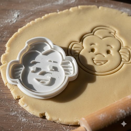 Emporte-piece singe artisanal pour biscuits et pate a sucre - 8 cm
