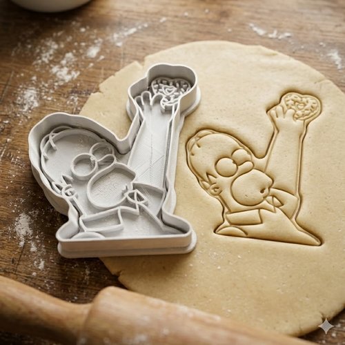 Emporte-pièce homer simpson 8 cm - moule à biscuit artisanal noir